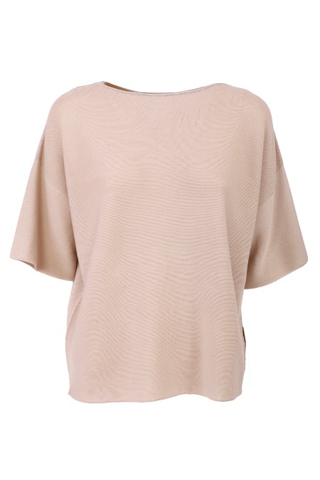 Shop FABIANA FILIPPI  Pull: Fabiana Filippi top in cotone.
Scollo a barca.
Maniche corte.
Vestibilità regolare.
Dettaglio brillante sul collo.
Composizione: 100% Cotone.
Fabbricato in Italia.. MAD264F097D290-0146